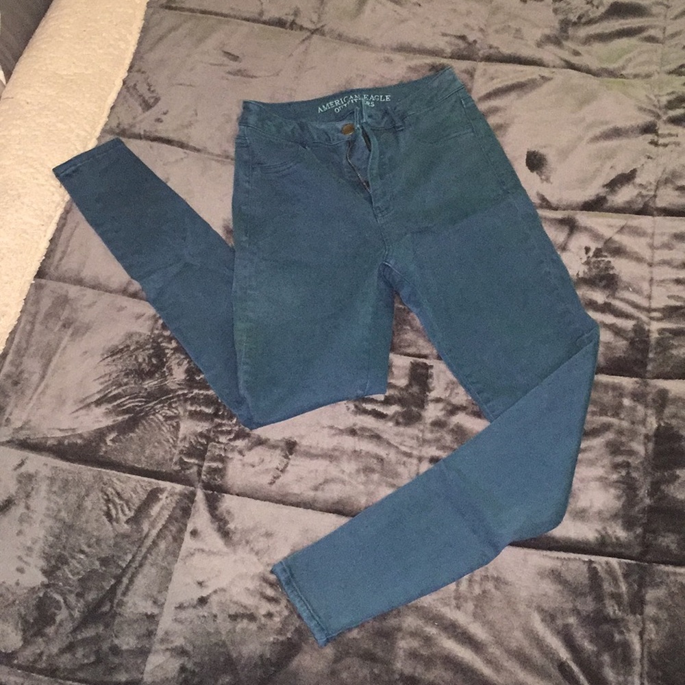 Dark Teal American Eagle Jeans